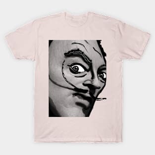 Salvador Dali surreal portrait - strange, weird, freaky T-Shirt